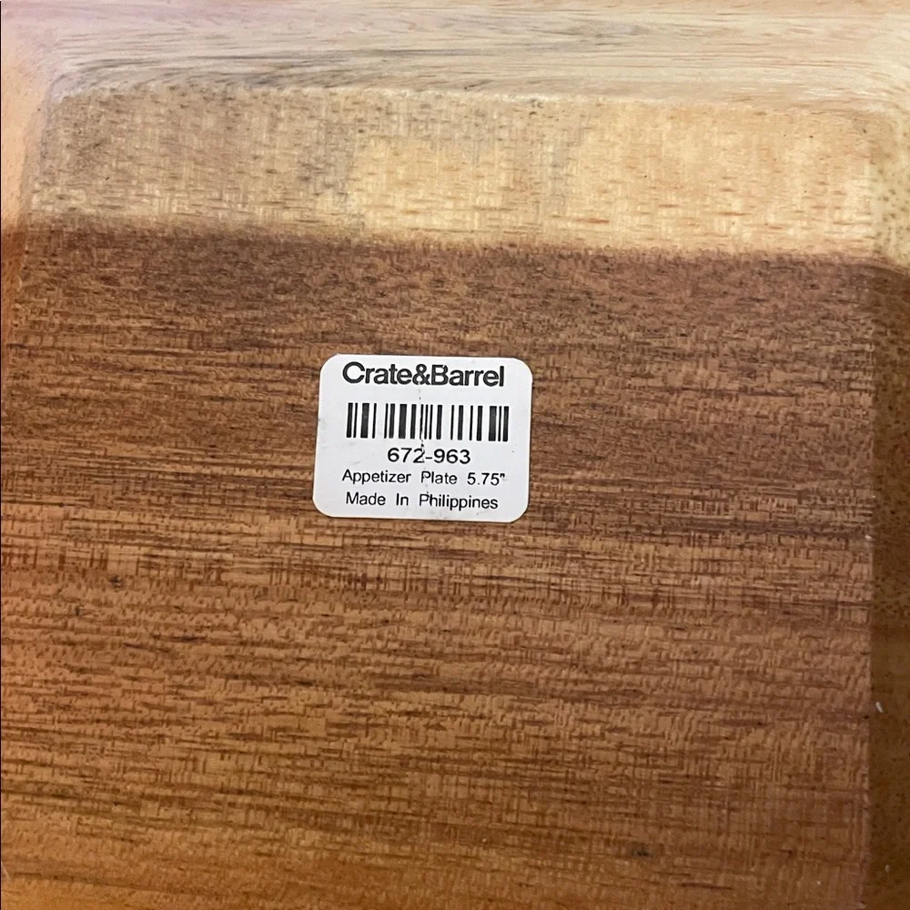 4 Crate&Barrel 5.75” appetizer wood plates